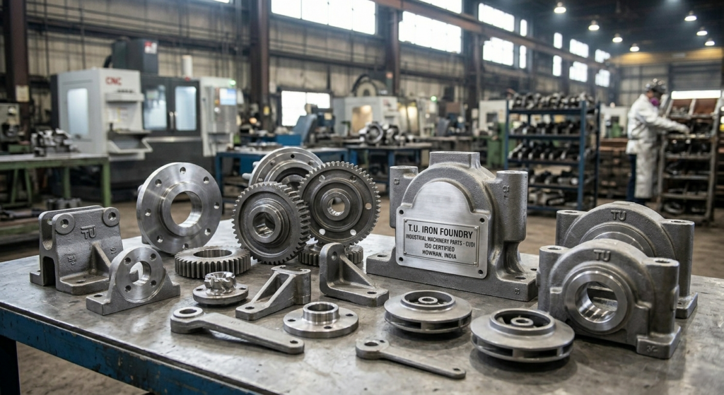 Precision-engineered industrial machinery parts and custom cast components manufactured by T.U. Iron Foundry Pvt. Ltd. India.